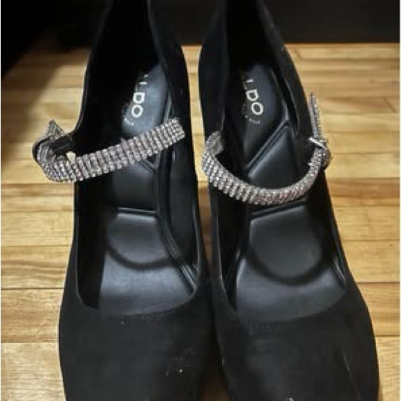 Aldo Black Heels with High Thick Heel and Platform Sole - Picture 2 of 3